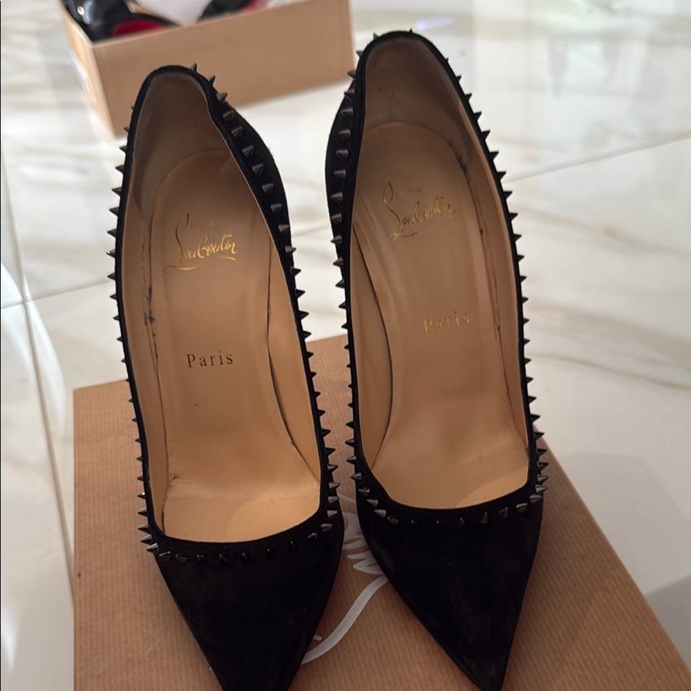 Christian Louboutin Black Spiked Heels